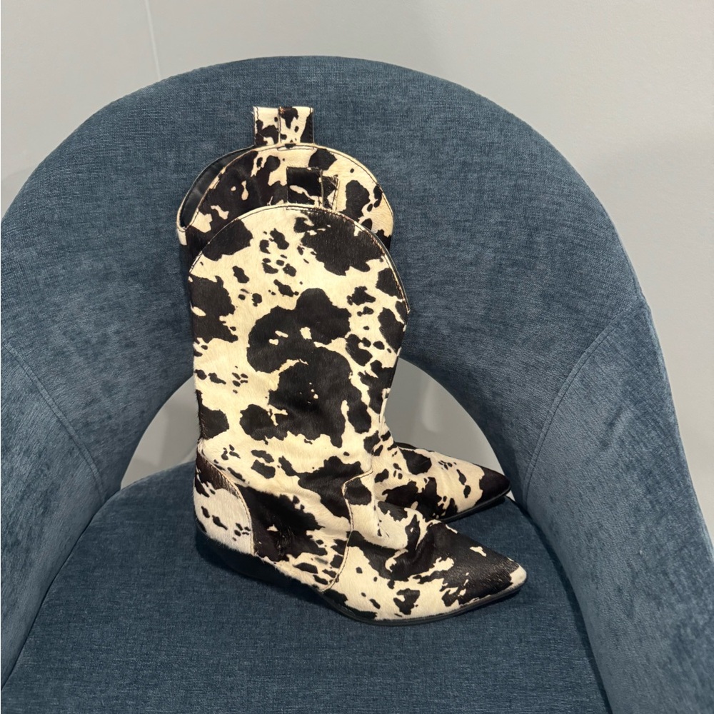 Dingo Womens Live A Cow Pointed Toe Casual Boots Mid Calf Mid Heel